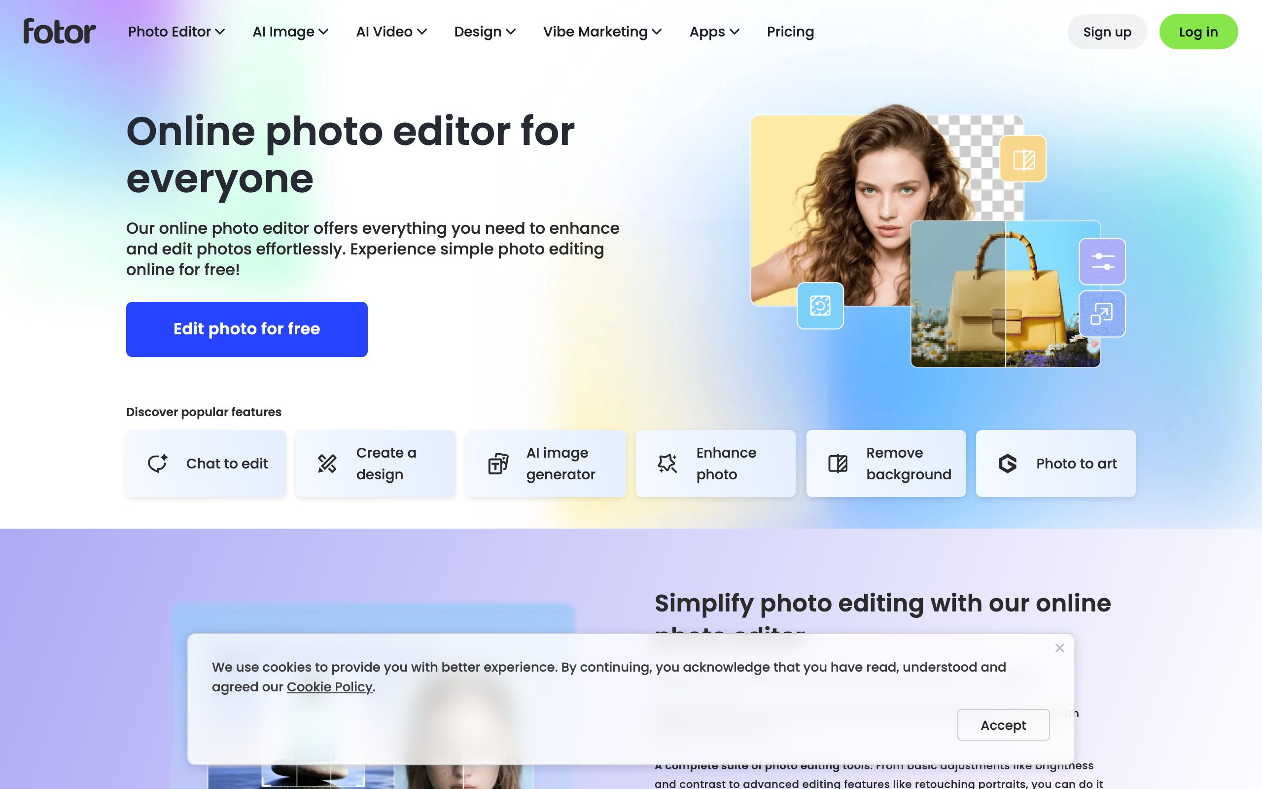Fotor landing page