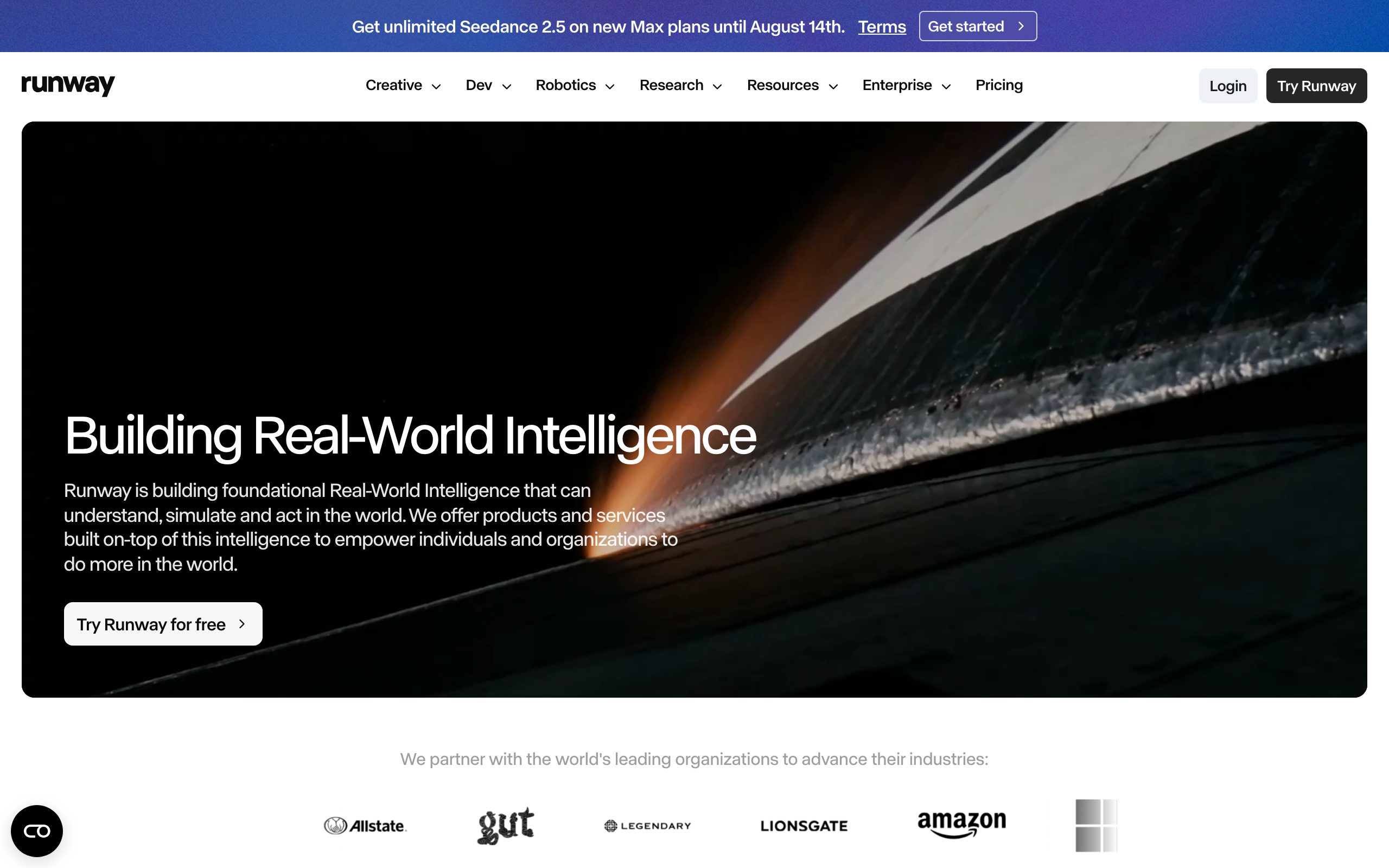 Runway landing page