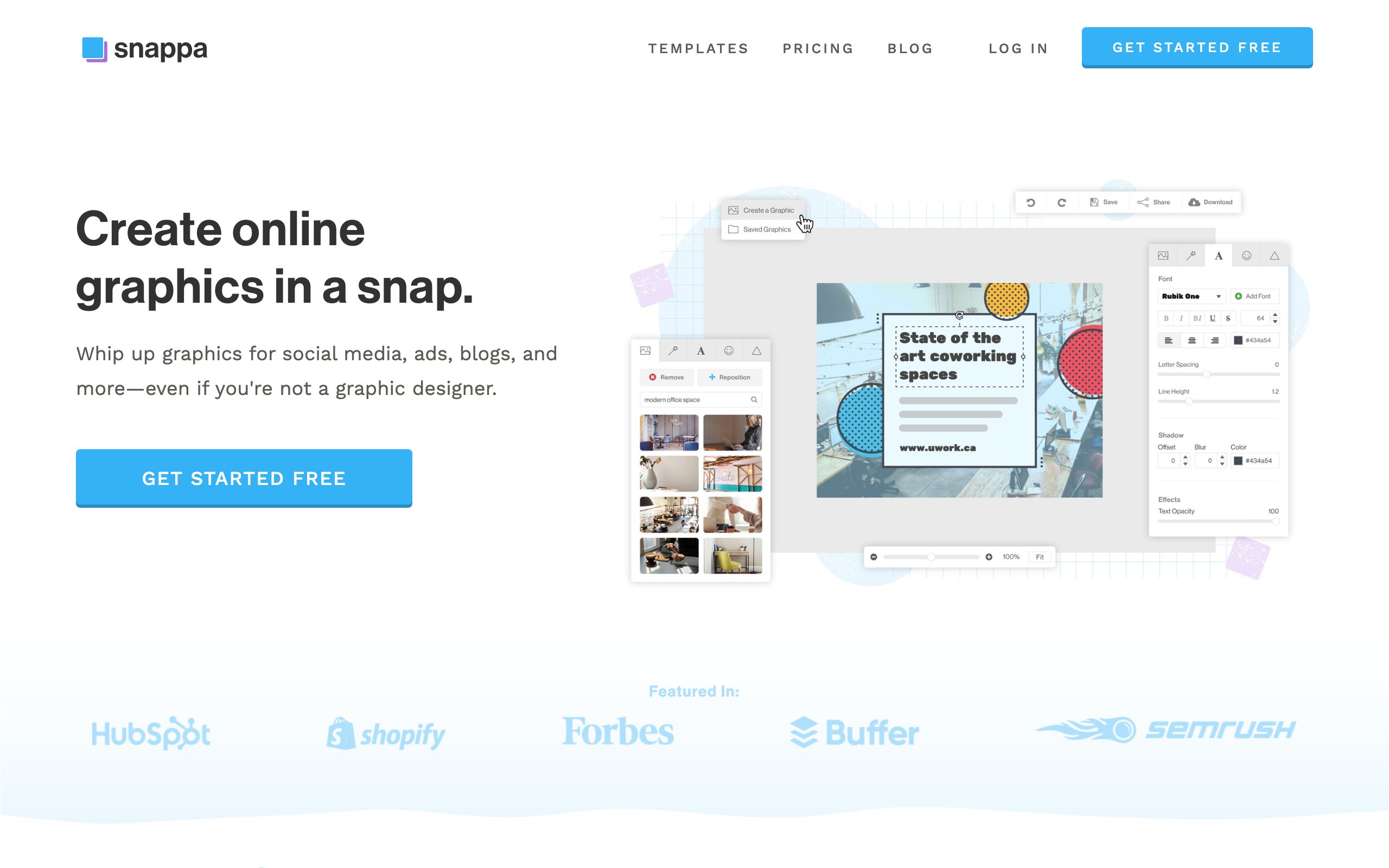 Snappa landing page