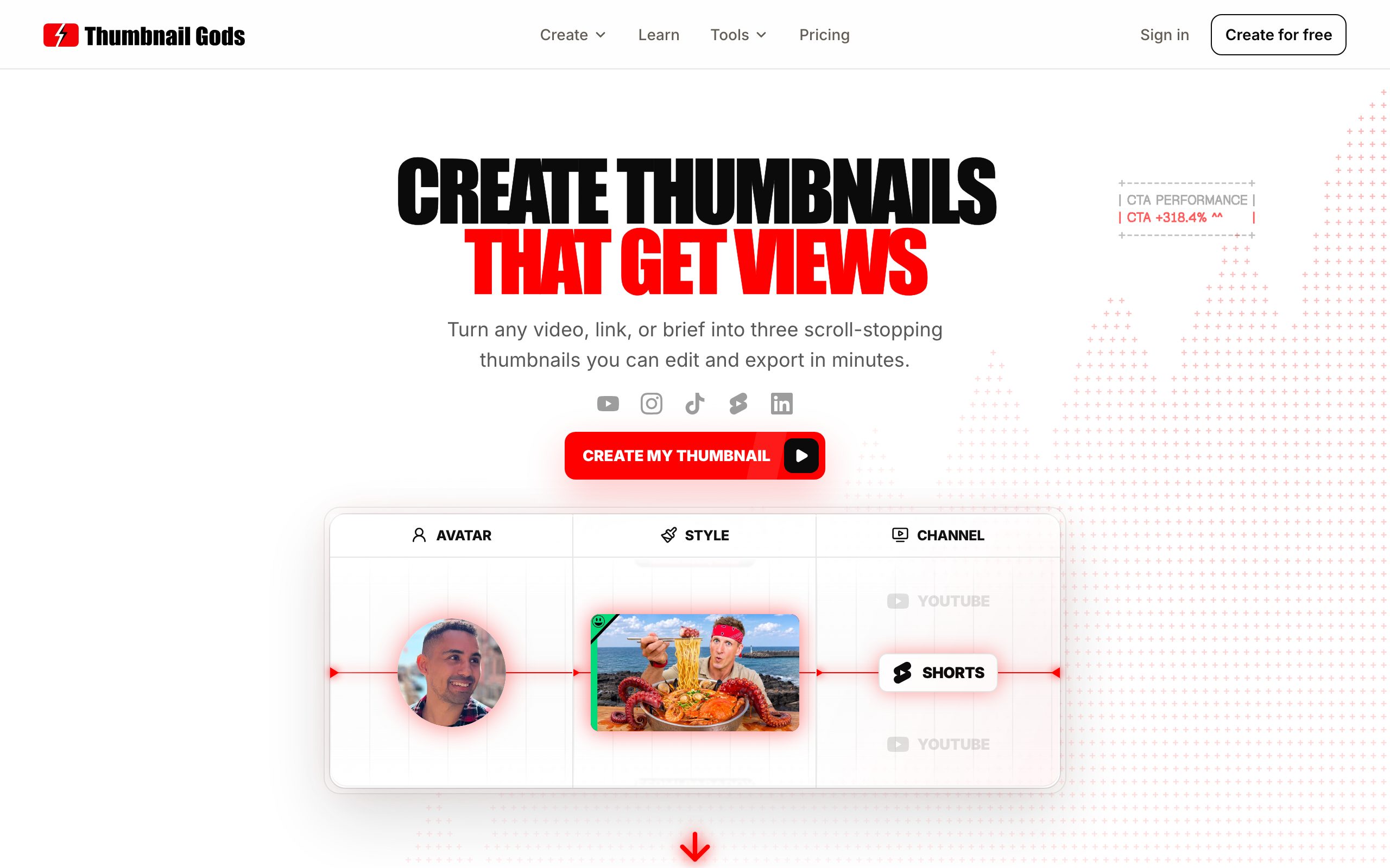 Thumbnail Gods landing page